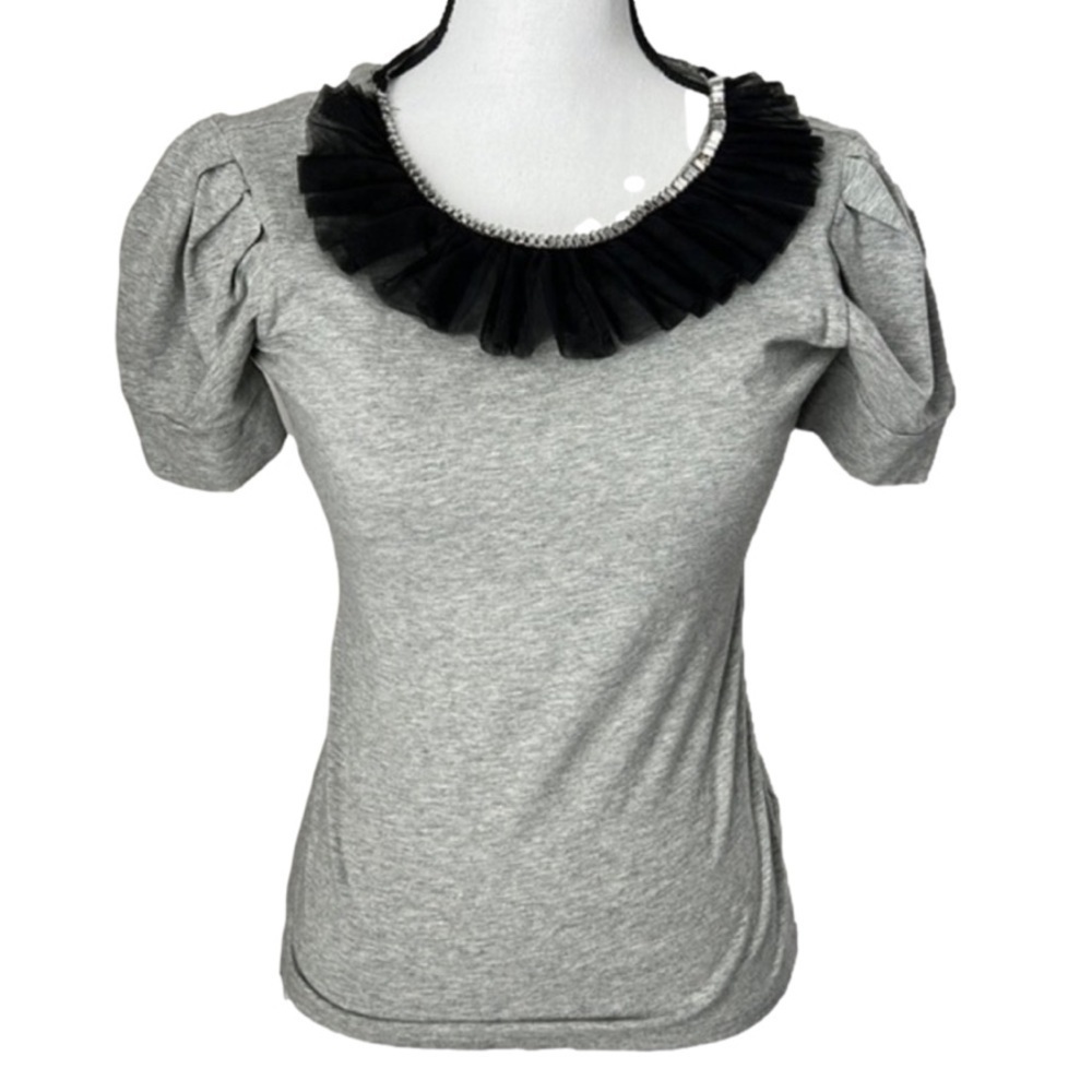 EUC, FOREVER 21, Gray Black Lace, Built in Bra, Size SP, Cotton Blend